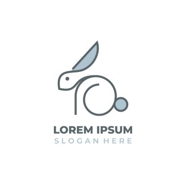 Xanadu tavşan logo vektörü, çizgi ve şekil biçimi, tavşan simgesi veya sembol