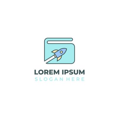 Vektör cüzdanı logosu doğrusal stil kombinasyonu, cüzdan simgesi