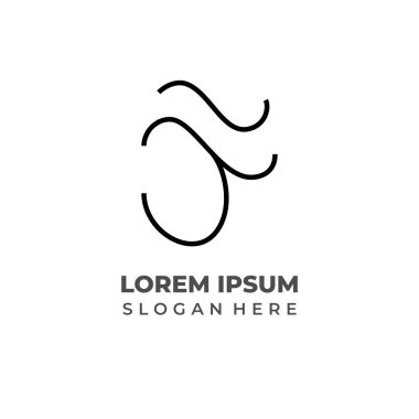 Basit soyut antik yazı logosu