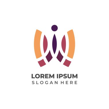 Damgalamak için Renkli Çember Kelebek Logosu