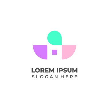 Kare ve Yarı Çember Logosu 'nun Modern Kombinasyonu