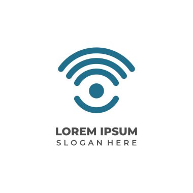 Modern Wifi Sinyal Logosu İşletme Markası Simgesi Basit Tasarımı