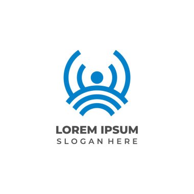 Modern Wifi Sinyal Logosu İşletme Markası Simgesi Basit Tasarımı