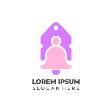 Çevrimiçi Perakendeciler için İnsan Simgesi ile Eşsiz Fiyat Etiketi Logosu