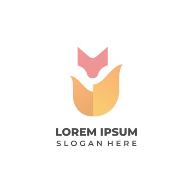 Markalaşma için Zarif Tilki Baş Logo Vektörü  