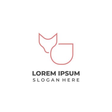 Markalaşma Kullanımı için Zarif Tilki Taslak Logosu