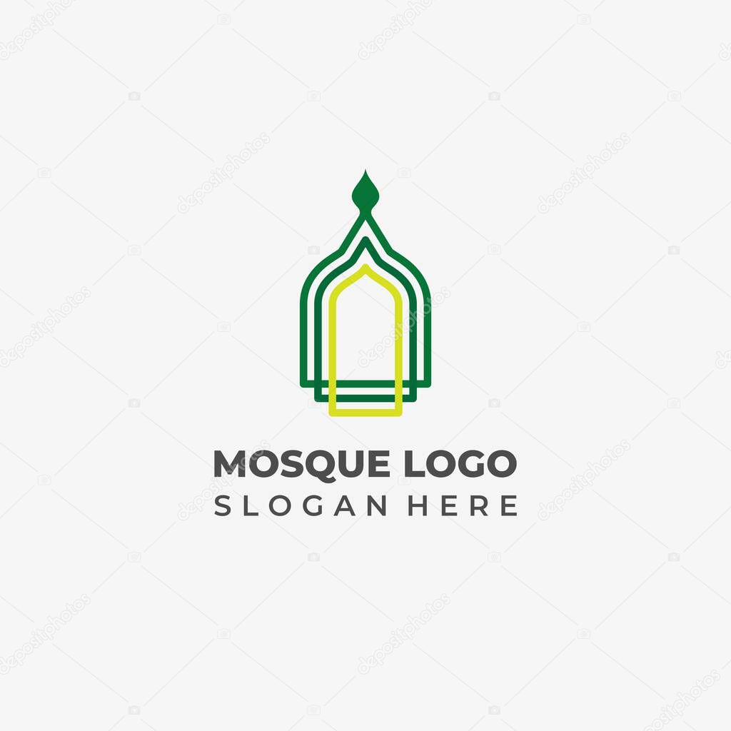 Modern Lineart Mosque Logo Design with a Simple Concept