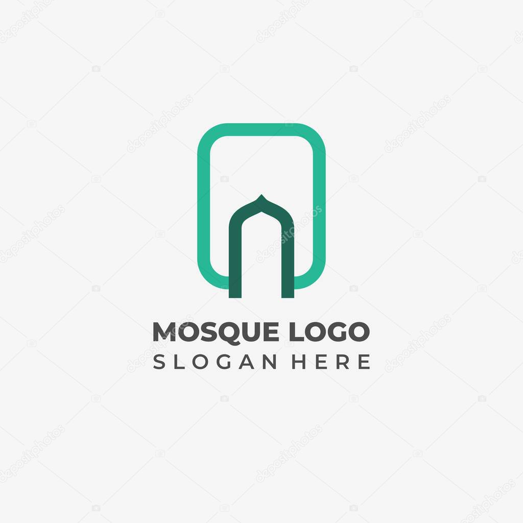 Modern Lineart Mosque Logo Design with a Simple Concept