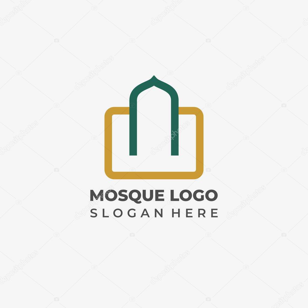 Modern Lineart Mosque Logo Design with a Simple Concept