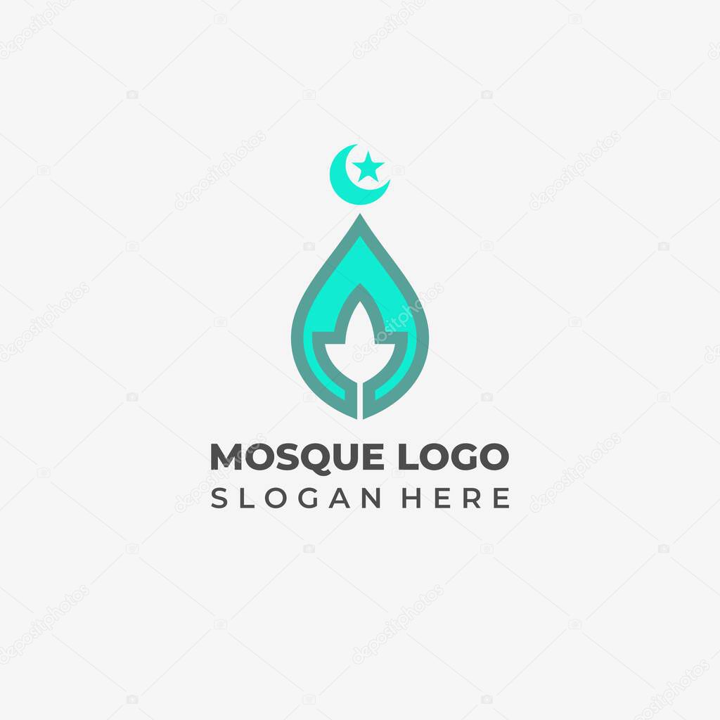 Modern Lineart Mosque Logo Design with a Simple Concept