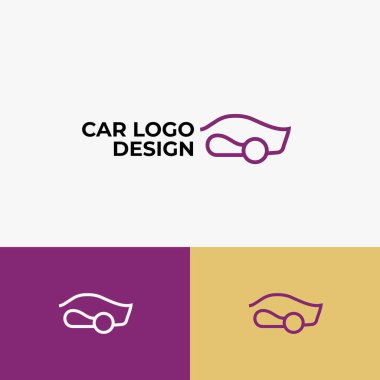 Mor çizgili araba logosu, modern ve çekici temiz çizgileri olan zarif tasarım..