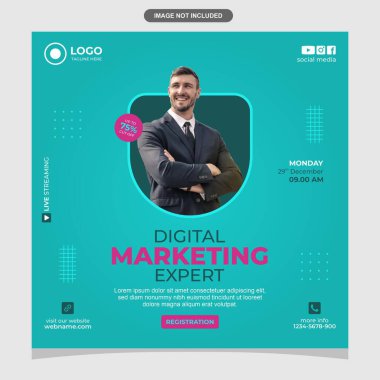 Dijital pazarlama uzmanı sosyal medya instagram şablonu