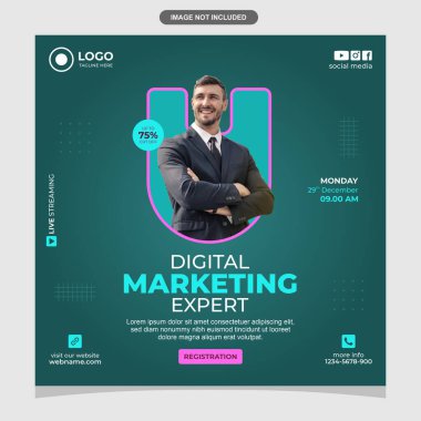 Dijital pazarlama uzmanı sosyal medya instagram şablonu