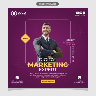 Dijital pazarlama uzmanı sosyal medya instagram şablonu