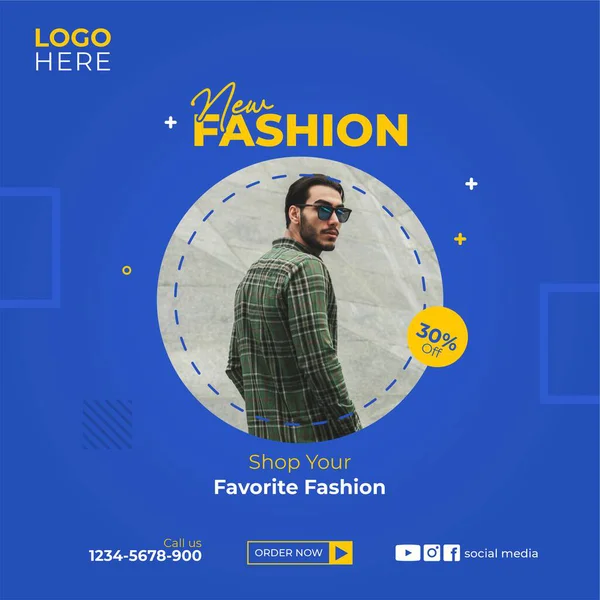 Moda sosyal medya instagram iletisi, mavi arkaplan