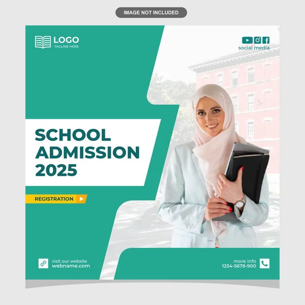 Okula kabul sosyal medyası ve web pankartı şablonu