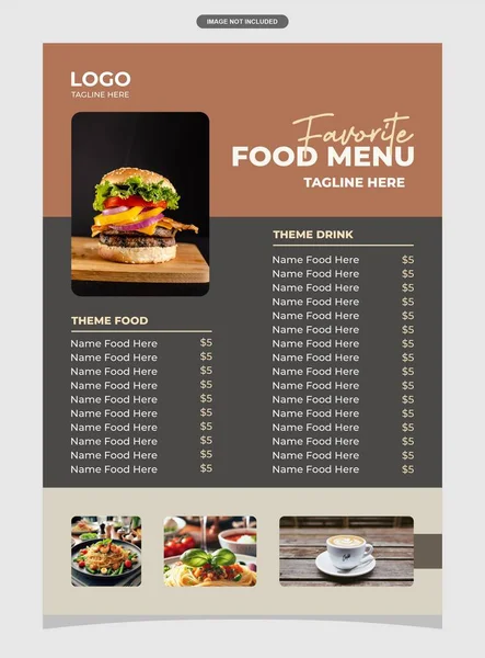 Büyüleyici dekorasyonlu yemek menüsü poster tasarımı