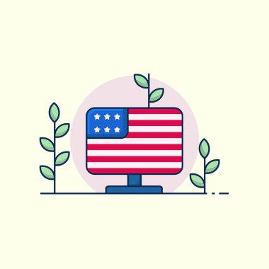 Anma Günü ABD 'nin vatansever nüanslar dizaynlı vektör çizimi