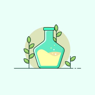 Temiz ve renkli laboratuvar kimyasal sıvı şişe taşıyıcısı, bilim teması için mükemmel, okul deneyi