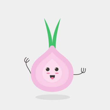 Çizgi film tarzı sarımsak vektör tasarımı, yemek pişirmek ve çocuklar için uygun.