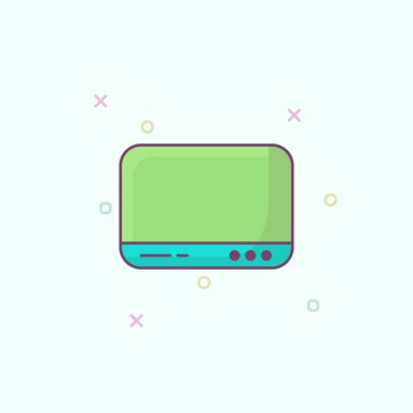 Kullanıcı Arayüzü ve web görüntüleme için uygun zarif vektör yeşil ekran simgesi