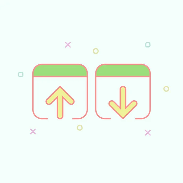 Dijital uygulama tasarımı için modern minimalist UI vektör yükleme ve indirme simgeleri