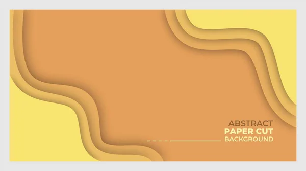 Vektör 3 boyutlu soyut sarı arkaplan ve kağıt kesme şekli
