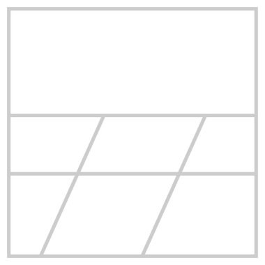 Boş beyaz fotoğraf çerçevelerine sahip minimalist vektör kolajı, kişiselleştirilmiş fotoğraf düzeni veya dijital galeri tasarımı için mükemmel