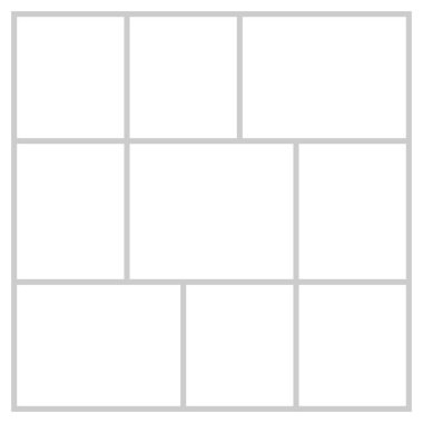 Boş beyaz fotoğraf çerçevelerine sahip minimalist vektör kolajı, kişiselleştirilmiş fotoğraf düzeni veya dijital galeri tasarımı için mükemmel