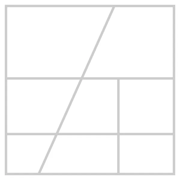 Boş beyaz fotoğraf çerçevelerine sahip minimalist vektör kolajı, kişiselleştirilmiş fotoğraf düzeni veya dijital galeri tasarımı için mükemmel