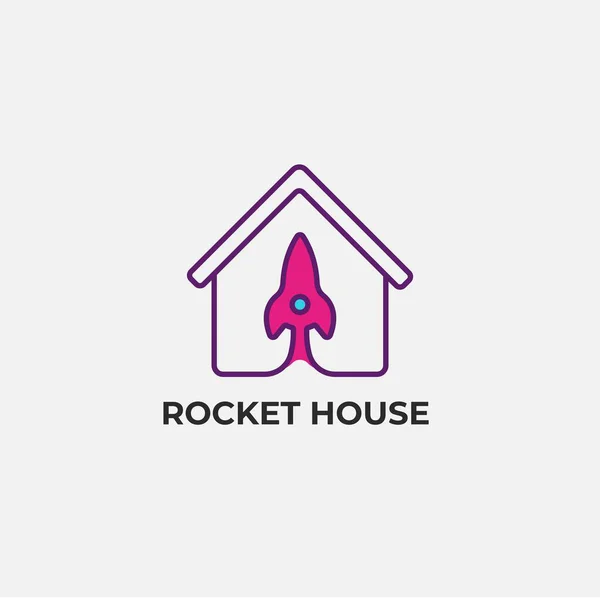Eşsiz ev logosu, büyümeyi, yeniliği ve hızlı ilerlemeyi temsil eden bir roket sembolü ile birleştirildi. Başlangıç, teknoloji ve modern emlak markaları için mükemmel..