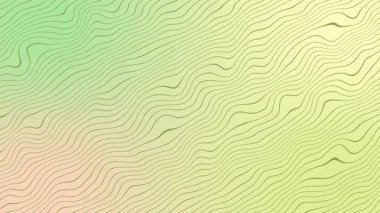 İnce minimalist soyut dalgalı çizgilerle sarımsı yeşil bir arkaplan sahne boyunca pürüzsüz, zarif ve modern bir görsel etki yaratıyor..