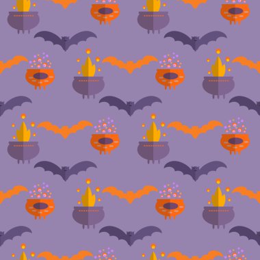 Cadılar Bayramı Dikişsiz desen renkli.