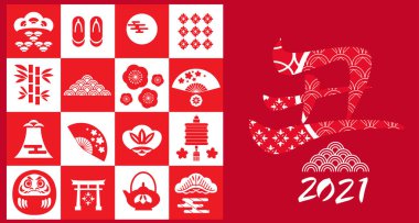 Mutlu Çin Yeni Yılı 2021, öküz yılı. Çince çeviri: 