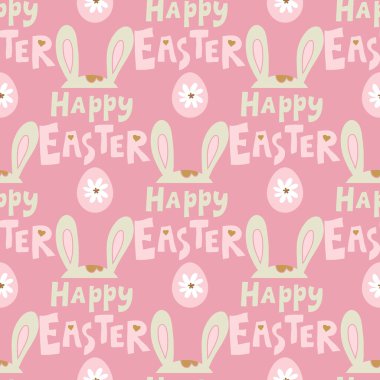 Paskalya 'da paskalya yumurtaları, sevimli tavşanlar, komik tavşanlar, bahar çiçekleri olan kusursuz bir şenlik. Şirin bahar çiçekli arka plan, kağıt, tekstil, kapaklar, pankart taşıyıcı