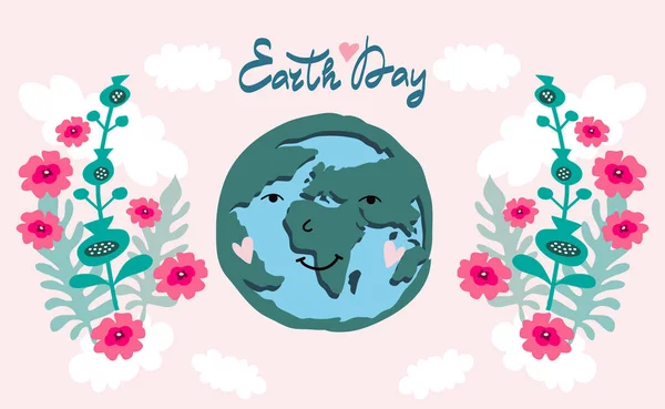 Journée Internationale Terre Sauver Concept Écologique Planète Modèle Affiche Bannière — Image vectorielle