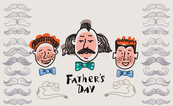 Happy Fathers Day Doodle Set Elementos Dibujados Mano Padre Papá — Vector de stock
