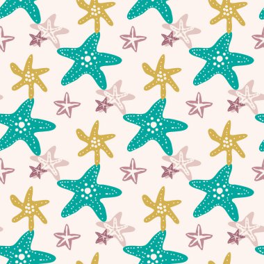 Deniz yosunlarının, mercanların, deniz yosunlarının, deniz kabuklarının, denizanalarının, balıkların, fitoplanktonların, alglerin, laminaryanın deniz yosunlarının, tropikal sualtı hayvanlarının kusursuz desenleri. Vektör