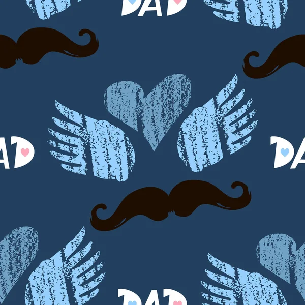 Feliz Dia Pai Padrão Sem Costura Doodle Moda Com Homens —  Vetores de Stock