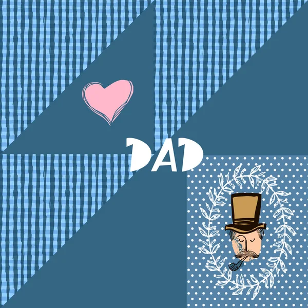 Feliz Día Del Padre Trendy Doodle Patrón Sin Costuras Con — Vector de stock