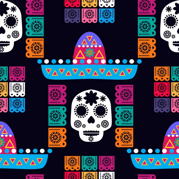 Día Los Muertos Dia Los Muertos Cráneos Tatoo Azúcar Maracas — Archivo Imágenes Vectoriales