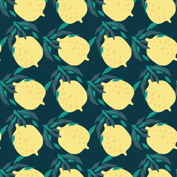 Piękny Bezszwowy Wzór Cytrynowymi Owocami Dla Nowoczesnego Modnego Letniego Designu — Wektor stockowy
