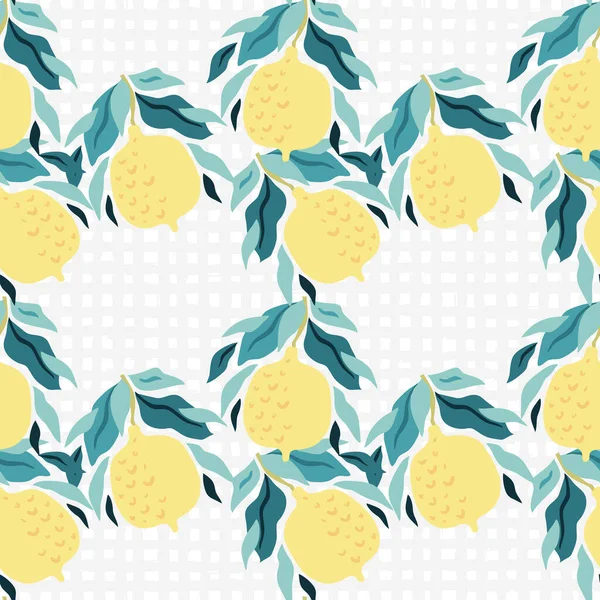 Бесшовный Узор Плодами Лемона Современного Трехцветного Летнего Дизайна Летние Вибрации — стоковый вектор