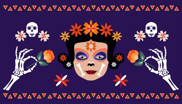 Día Los Muertos Dia Los Muertos Festival Tradición Mexicana Halloween — Archivo Imágenes Vectoriales