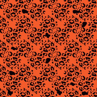 Jaguar, leopar soyut güzel, pürüzsüz desen çizgi film düz stiliyle farklı renklerde. Tekstil, kumaş, duvar kağıdı illüstrasyonu için modern safari hayvan desenli deri tasarımı