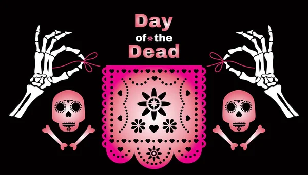 Dia Los Muertos Dia Dos Mortos Halloween Cartão Saudação Banner — Vetor de Stock