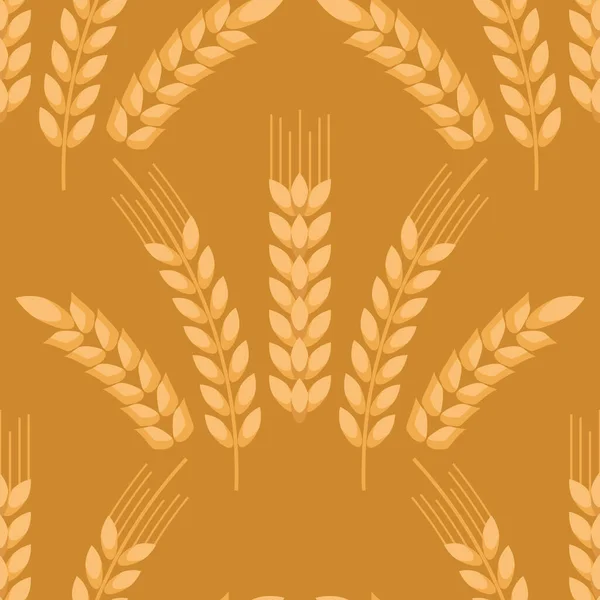 Пшеничні Вуха Іконки Безшовний Візерунок Ескіз Зернових Органічна Пшениця Сільськогосподарський — стоковий вектор