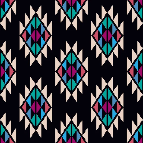 Imprimé Géométrique Boho Tribal Mexicain Génial Coloré Aztèque Abstrait Sans — Image vectorielle