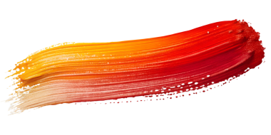Renkli bir fırça darbesi, beyaz arka planda izole edilmiş, sarıdan kırmızıya doğru bir eğim. Resim, tasarım projeleri için canlı ve anlamlı bir görsel öğedir..