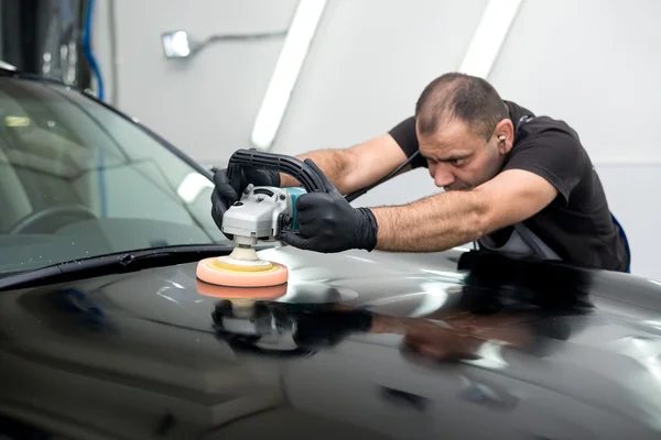 Polished black car — Stock Photo, Image